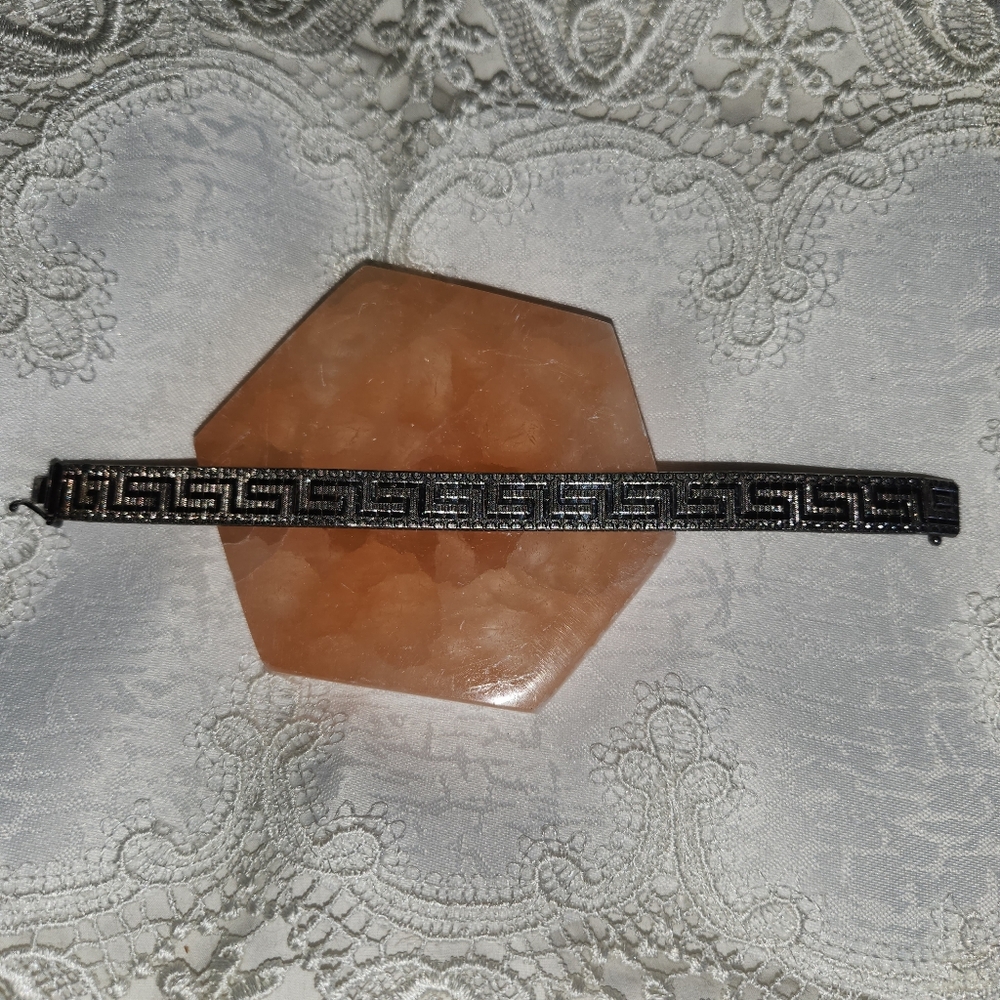 Women's 925 Vintage Greek Symbol Bracelet with Safety Clasp